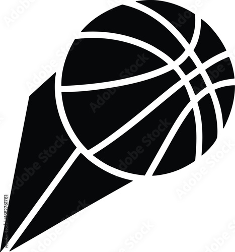 Basketball three point vector icon.