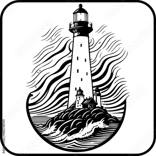 The steadfast beacon endures amidst turbulent waves a solitary lighthouse guides vessels through
