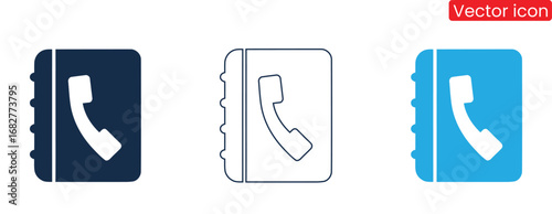 Phone book contact icon for communication and business