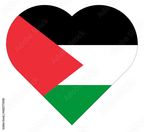 Love Heart Palestine Flag Asian Country