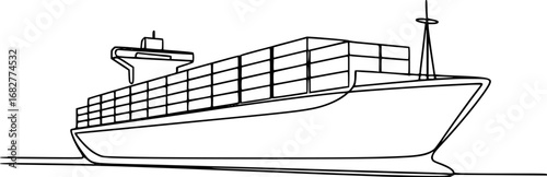 Cargo ship carrying containers across the ocean container ship freight