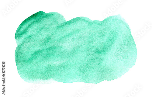 Abstract mint green watercolor background for text or logo isolated on white. Hand drawn watercolor cloud	