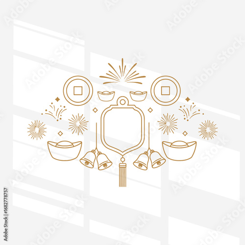 A set of Chinese Coin flat design concept on simplicity, elegance, and ease of recognition.