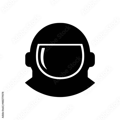 Illustration of a black astronaut helmet, representing space exploration and science