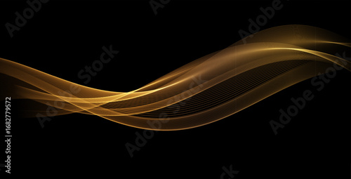 Abstract Gold motion light glow effect. Magic shiny line.