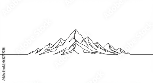Minimalist mountain range illustration