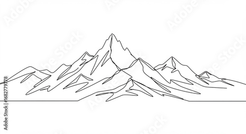 Minimalist mountain range illustration