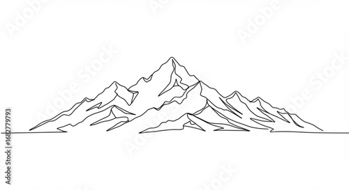 Minimalist mountain range illustration