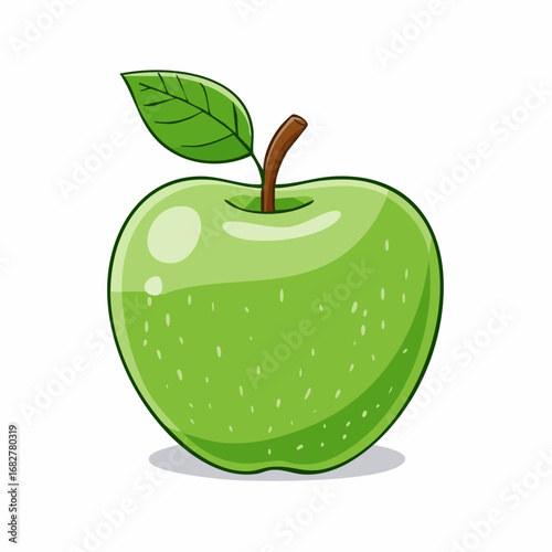 fresh green apple isolated white organic apple apple clipping path full depth field ,illustration vector