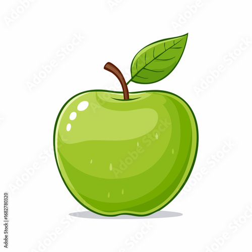 fresh green apple isolated white organic apple apple clipping path full depth field,vector illustration