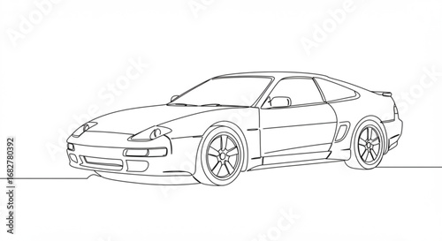 Sports car line drawing