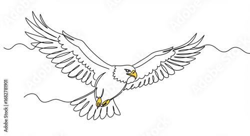 Elegant eagle in flight with outstretched wings