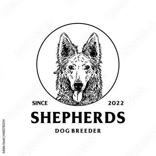 Shepherds Dog Breeder Logo Elegant and Professional Design for a Trusted Canine Companion Provider