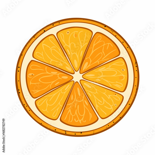 orange fruits slice isolated white ,illustration vector