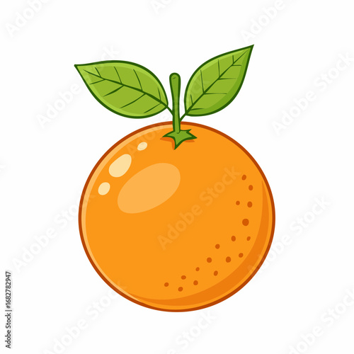 orange isolated white background orange clipping path orange with leaves