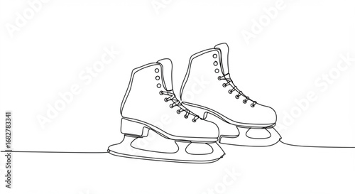 Ice skates line drawing