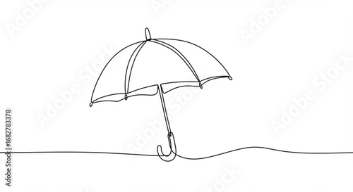 Minimalist line art umbrella