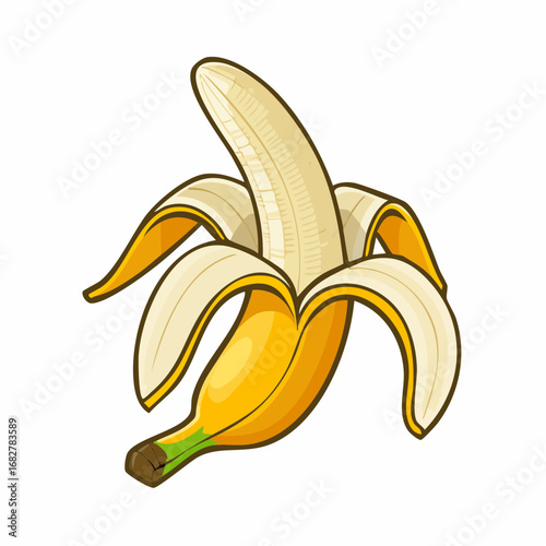 peeled banana fruit banana isolated with clipping path white