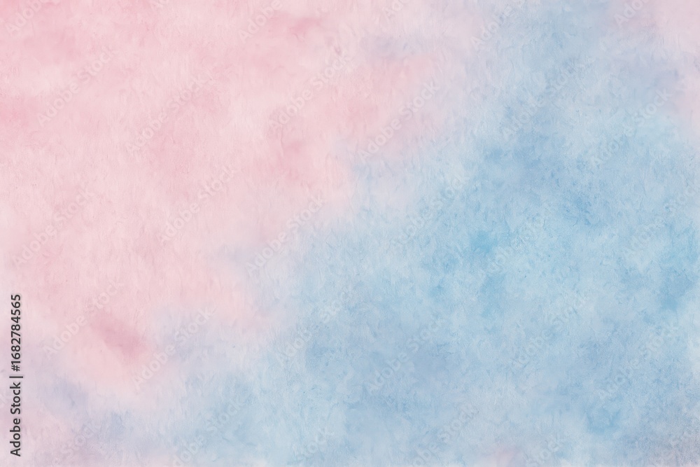 Fototapeta premium Watercolor in Harmony: A delicate interplay of pink and blue hues dances across the textured surface, a symphony of color blending seamlessly to evoke a sense of calm and creativity.