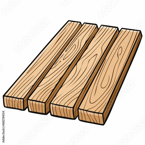 Solid wooden planks,illustration vector