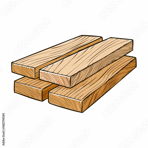 Solid wooden planks ,vector illustration