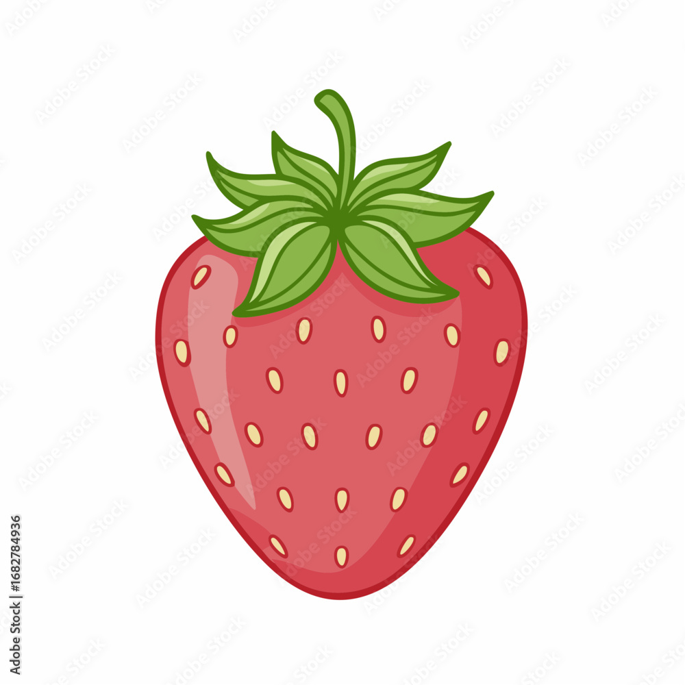 Obraz premium tasty red strawberry isolated white background ripe fresh strawberry clipping path strawbe,illustration vector