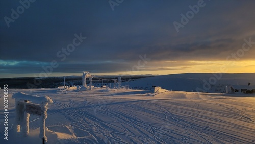 Принти на полотні Winter landscape with snow from the top of Saariselka, Finland