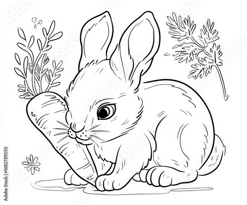 Bunny with a big carrot , c...