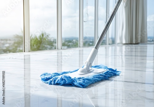 Wallpaper Mural Blue mop cleaning marble floor Torontodigital.ca