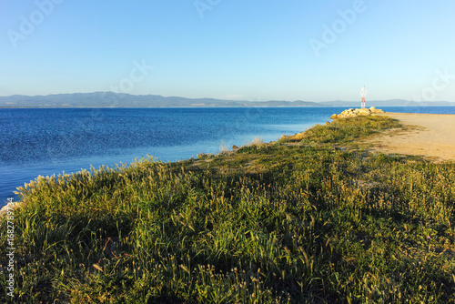 Coastline of town of Nea Poteidaia, Greece
