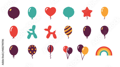 Whimsical Balloon Assortment: A vibrant collection of playful balloons in various shapes and colors, perfect for adding a touch of festive joy to any event.