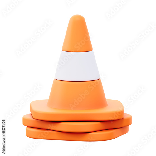 construction cone 3d illustration