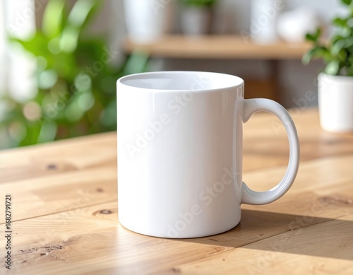 Wallpaper Mural cup of coffee on wooden table Torontodigital.ca