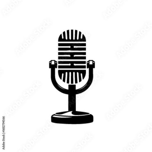 Vintage Retro Studio Microphone Vector Illustration