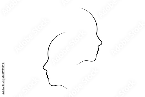 One line drawing of woman face minimalist art simple female portrait continuous line illustration