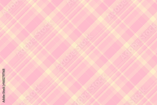 Gentle pink plaid pattern. Seamless diagonal design, ideal for backgrounds, textiles, or adding a touch of sweetness. Versatile and visually calming texture.