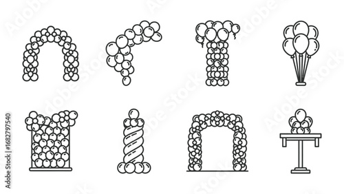 Festive Balloons Design : A captivating selection of decorative balloon arrangements and displays, perfect for adding a touch of joy to any celebration. With various shapes and styles.