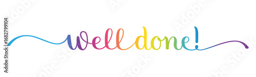 WELL DONE! colorful vector brush calligraphy banner