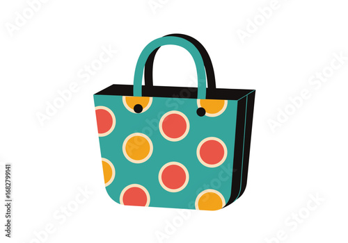 Chic teal tote bag with playful polka dots perfect for stylish beach days or everyday errands
