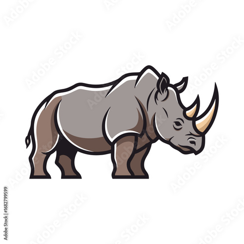 rhino isolated on white