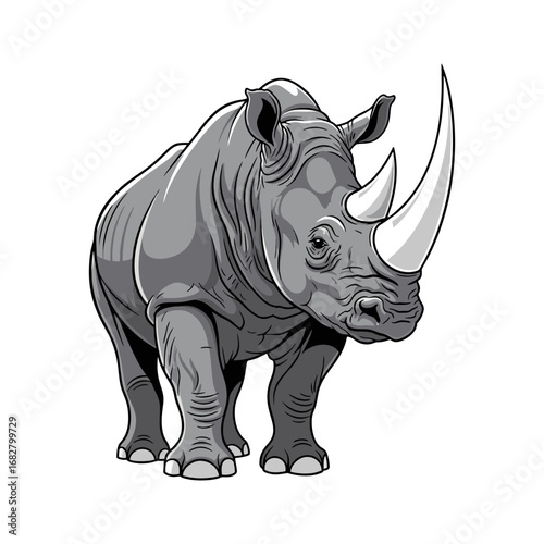 rhino isolated on white background