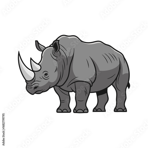 rhino isolated on white
