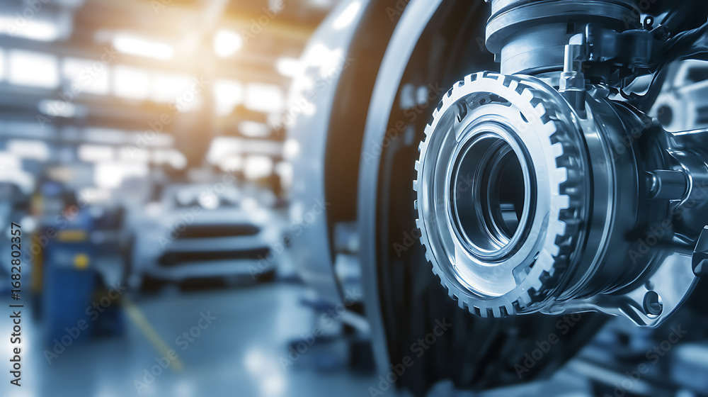 Fototapeta premium Industrial Machinery Gear in a Factory Setting