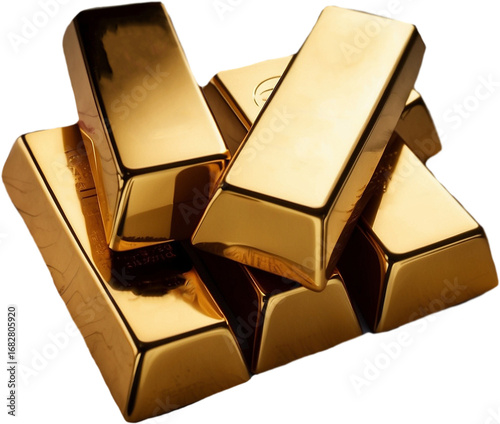 gold bars on isolated, stacks of gold bars