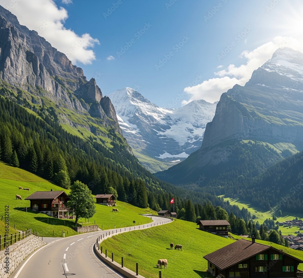 Fototapeta premium swiss alps landscape