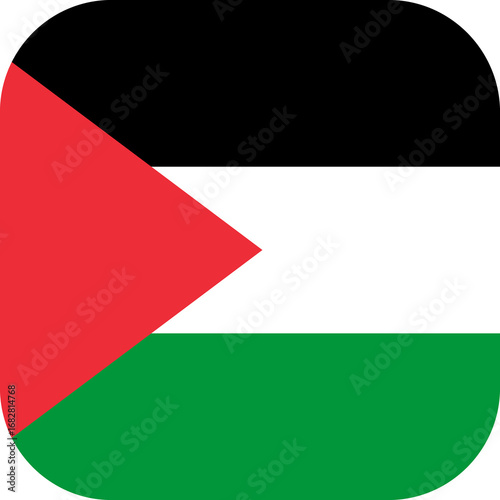 Palestine Flag Rounded Squa...