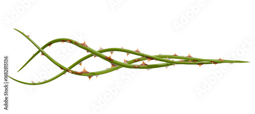 Foto A vibrant 3D render of a wild, thorny branch