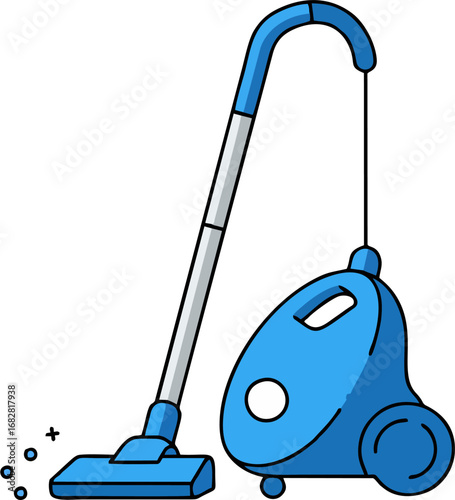 Cartoon vacuum cleaner housecleaning helper