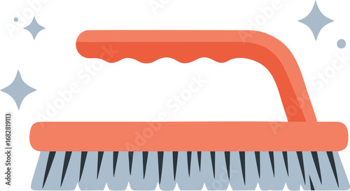 Gleaming scrub brush for cleaning tasks