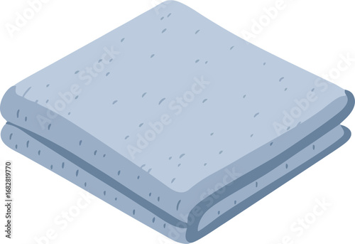 Neatly folded lightblue terrycloth towels